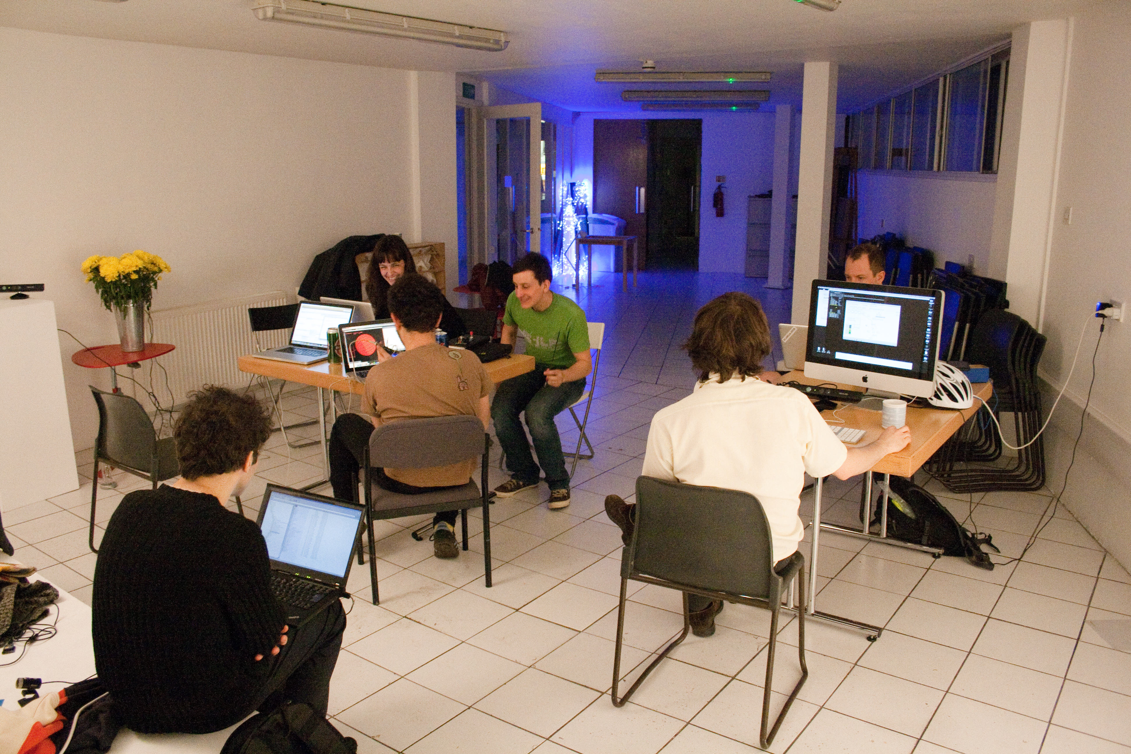 Cave of Sounds artists meet to create their instruments. Photo: Tim Murray-Browne